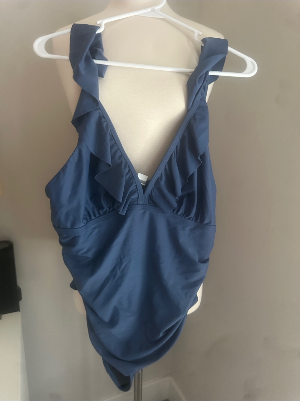 Blue Ruffled One-Piece Swimsuit